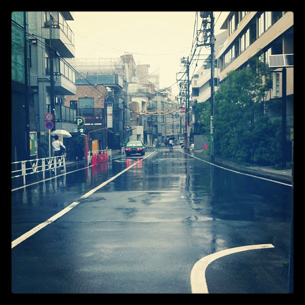 A rainy day in Tokyo.